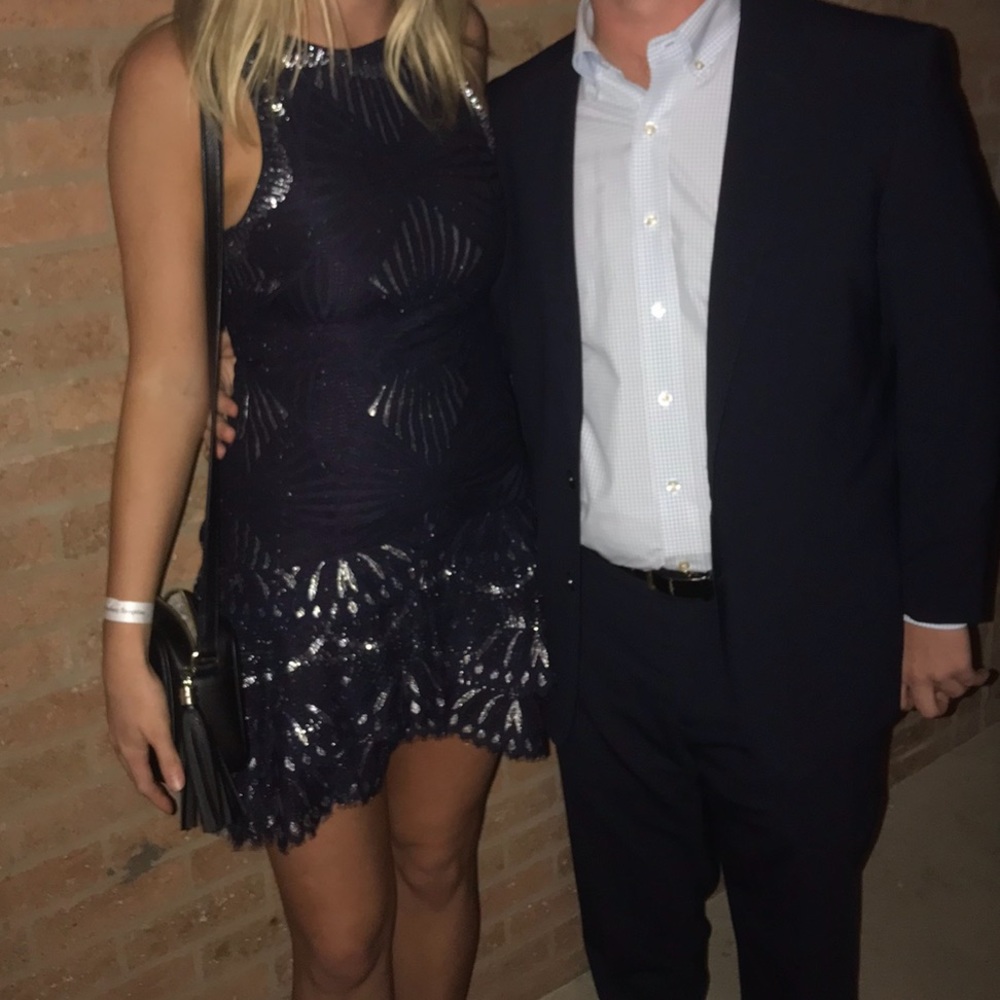 Jonathan Simkhai: Blue and Metallic dress